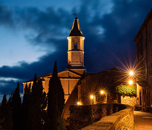 Pienza Cathedral at Night